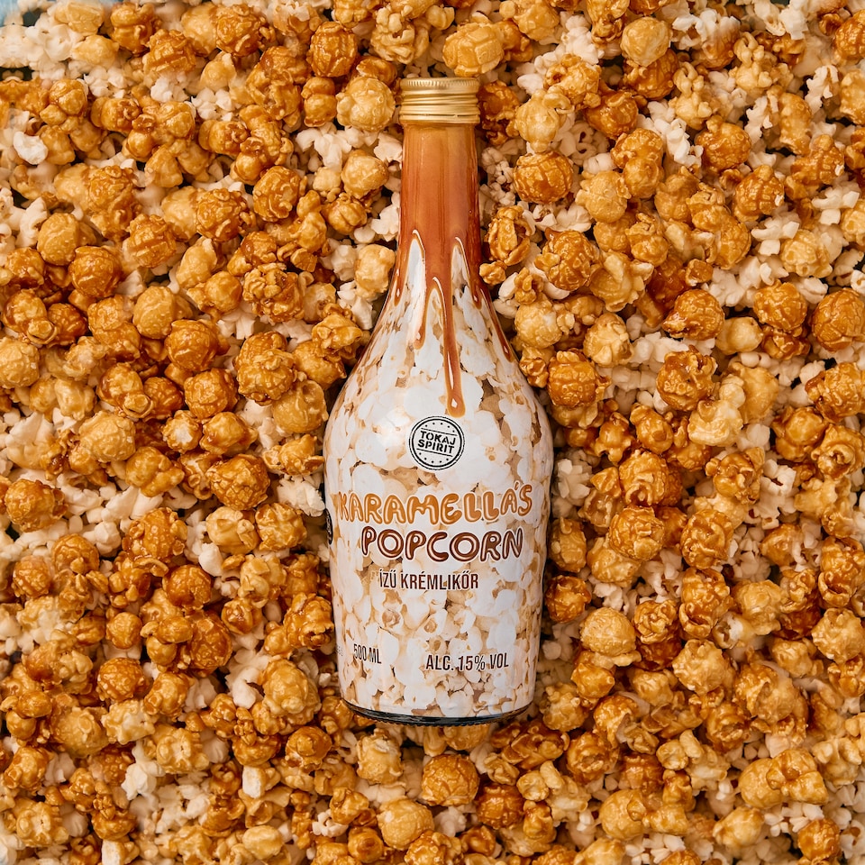 Tokaj Spirit karamellás popcorn ízű krémlikőr 15% 500 ml  1. kép