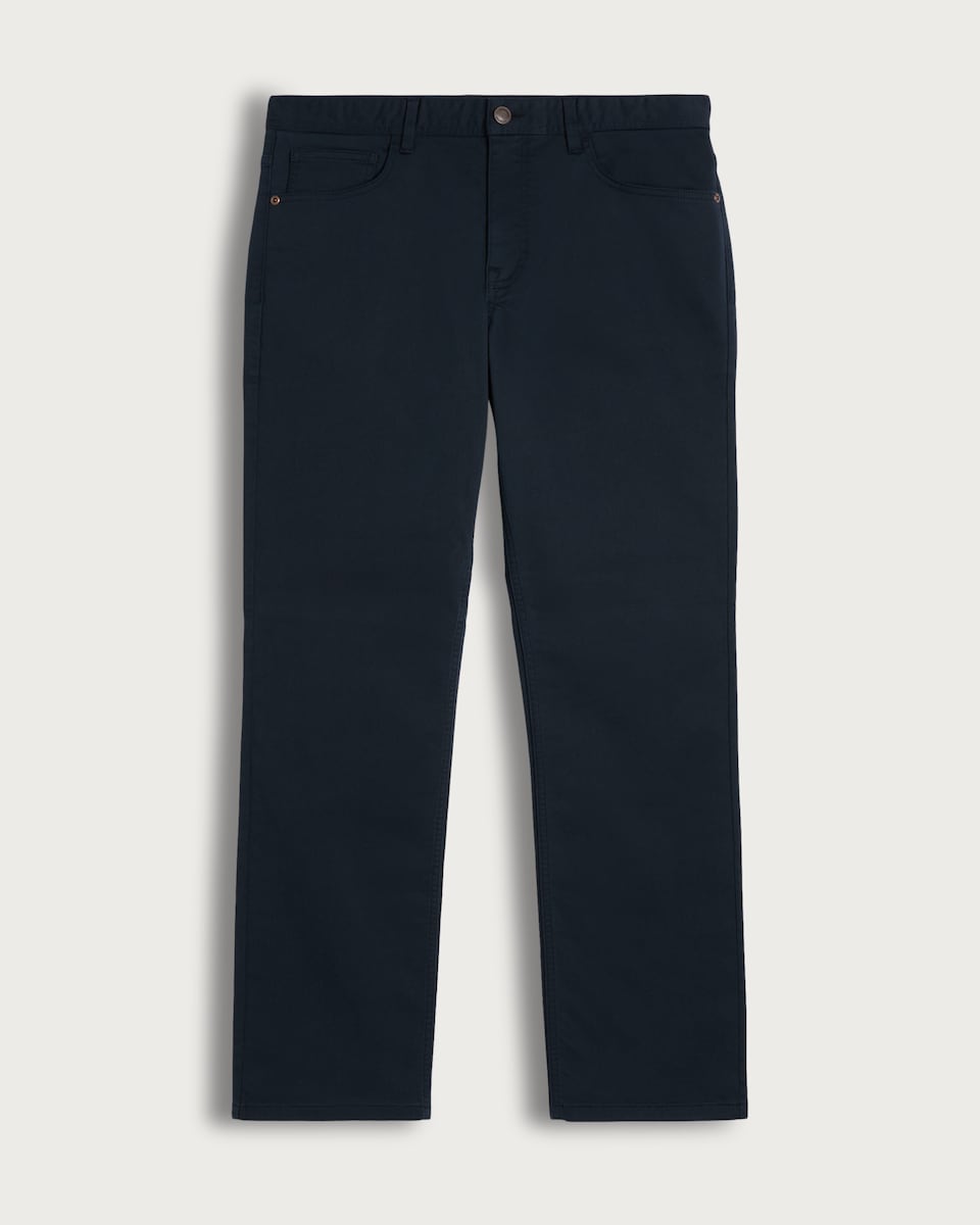 F&F Cotton Rich Button Fly Trousers in Navy