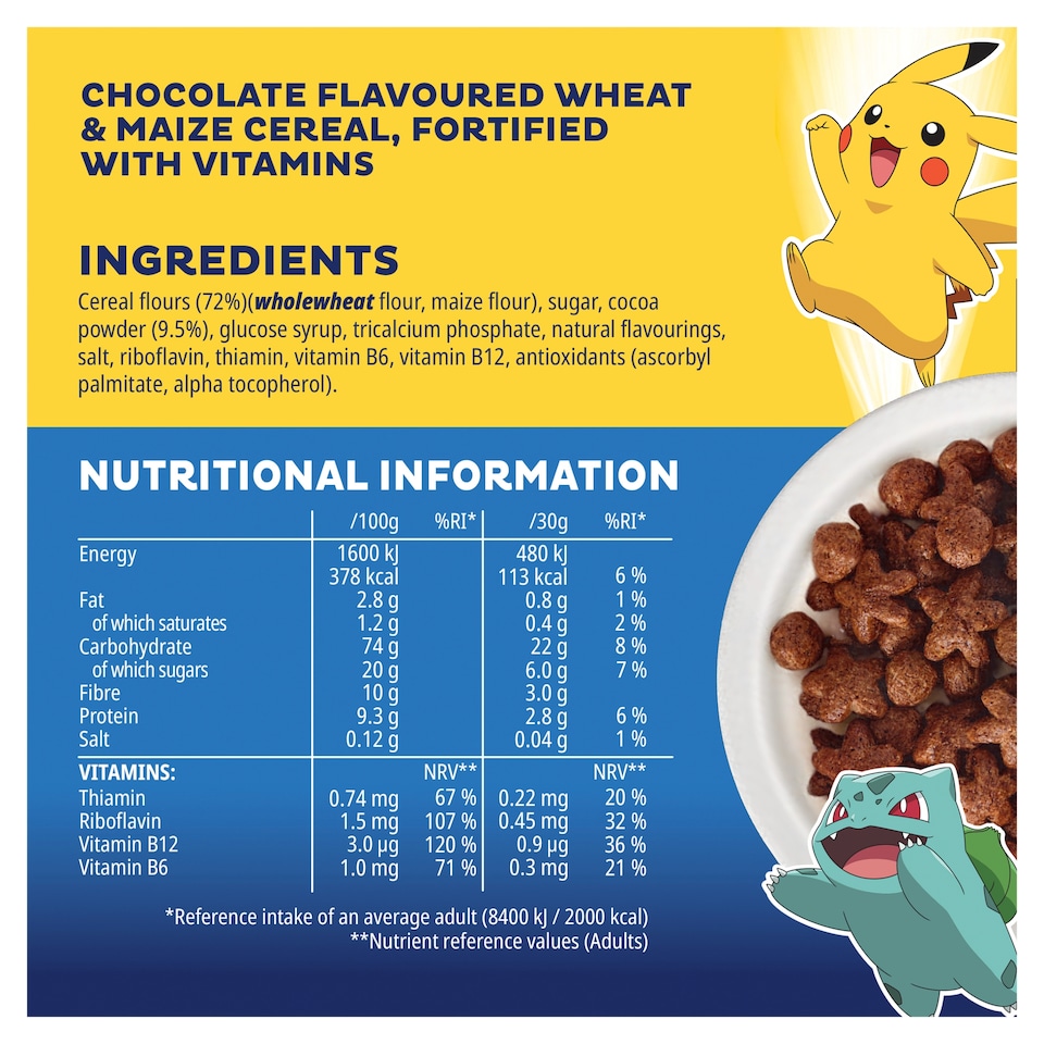 image 1 of Kellogg's Pokémon Chocolate Flavour Cereal 350g