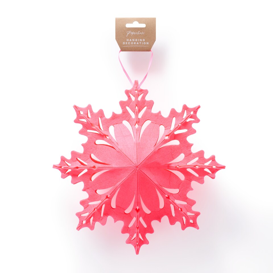 image 1 of Paperchase Neon Christmas Snowflake Decoration