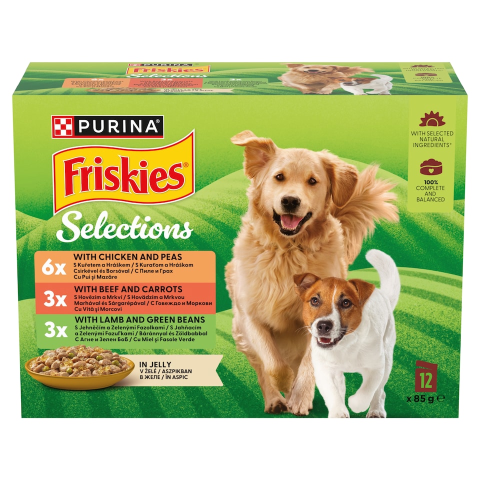 Purina Friskies Selections aszpikos válogatás nedves kutyaeledel 12 x 85 g