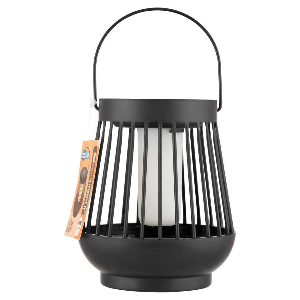 Pro Garden Solárny lampáš čierny 13 x 15 cm