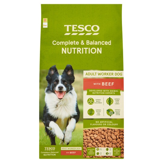 Tesco Complete Worker Dog With Beef 12Kg Tesco Groceries