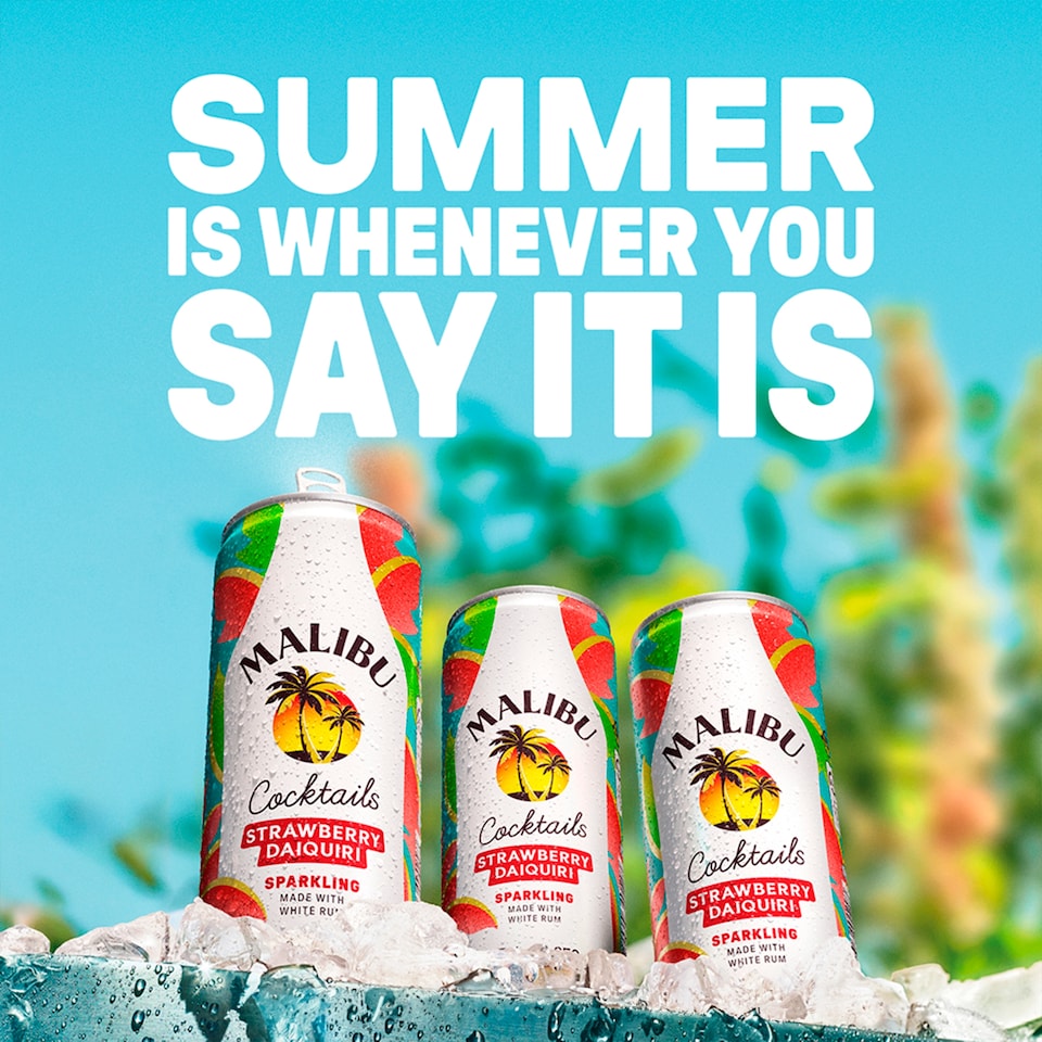 image 1 of Malibu Sparkling Strawberry Daiquiri Cocktail 250Ml