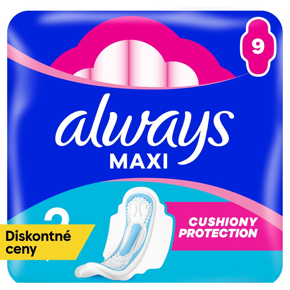 obrázok 1 z Always Maxi Super Hygienické Vložky (veľkosť 2) S Krídelkami 9 Vložky