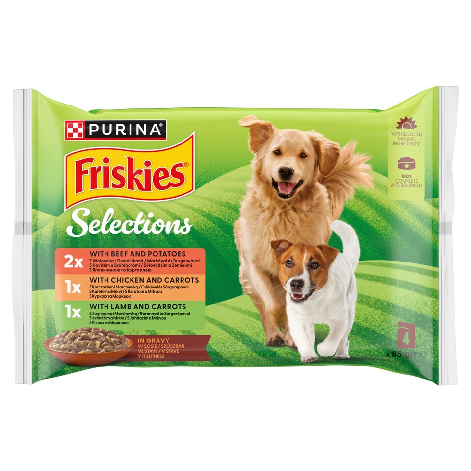 Purina Friskies Selections szószos válogatás nedves kutyaeledel 4 x 85 g