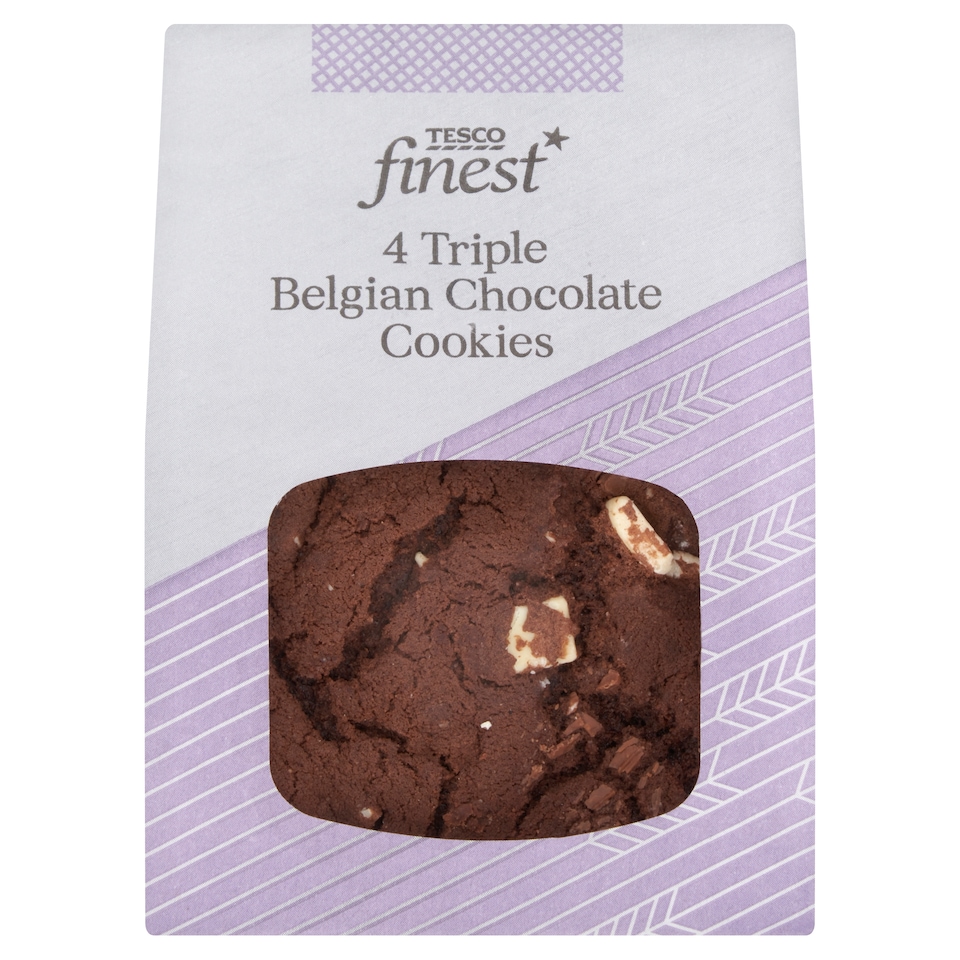 Tesco Finest Triple Belgian Chocolate Cookies 4 Pack