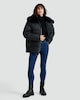 image 2 of F&F Faux Fur Collar Shower Resistant Puffer Jacket in Black