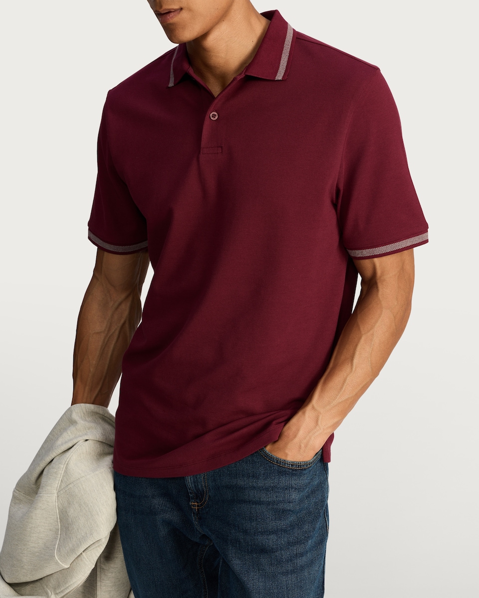 image 1 of F&F Cotton Rich Regular Fit Short Sleeved Polo Shirt in Purple