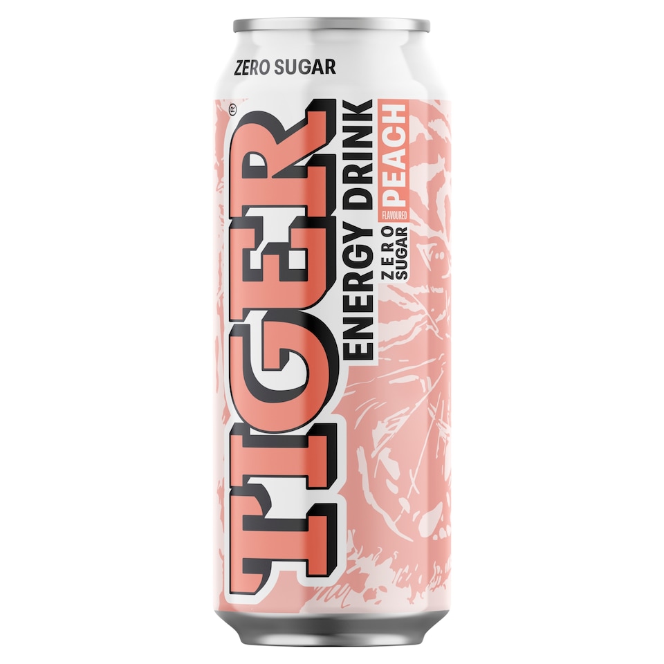 Tiger Energy Drink Zero Sugar Peach 500ml