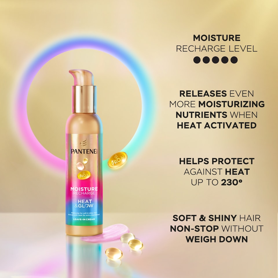 image 1 of Pantene Moisture Recharge Heat & Glow Leave in Cream 135ML