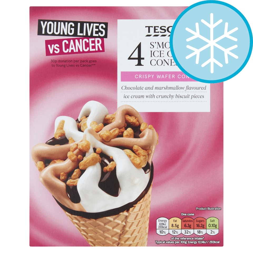 Tesco S'mores Ice Cream Cones 4X110ml