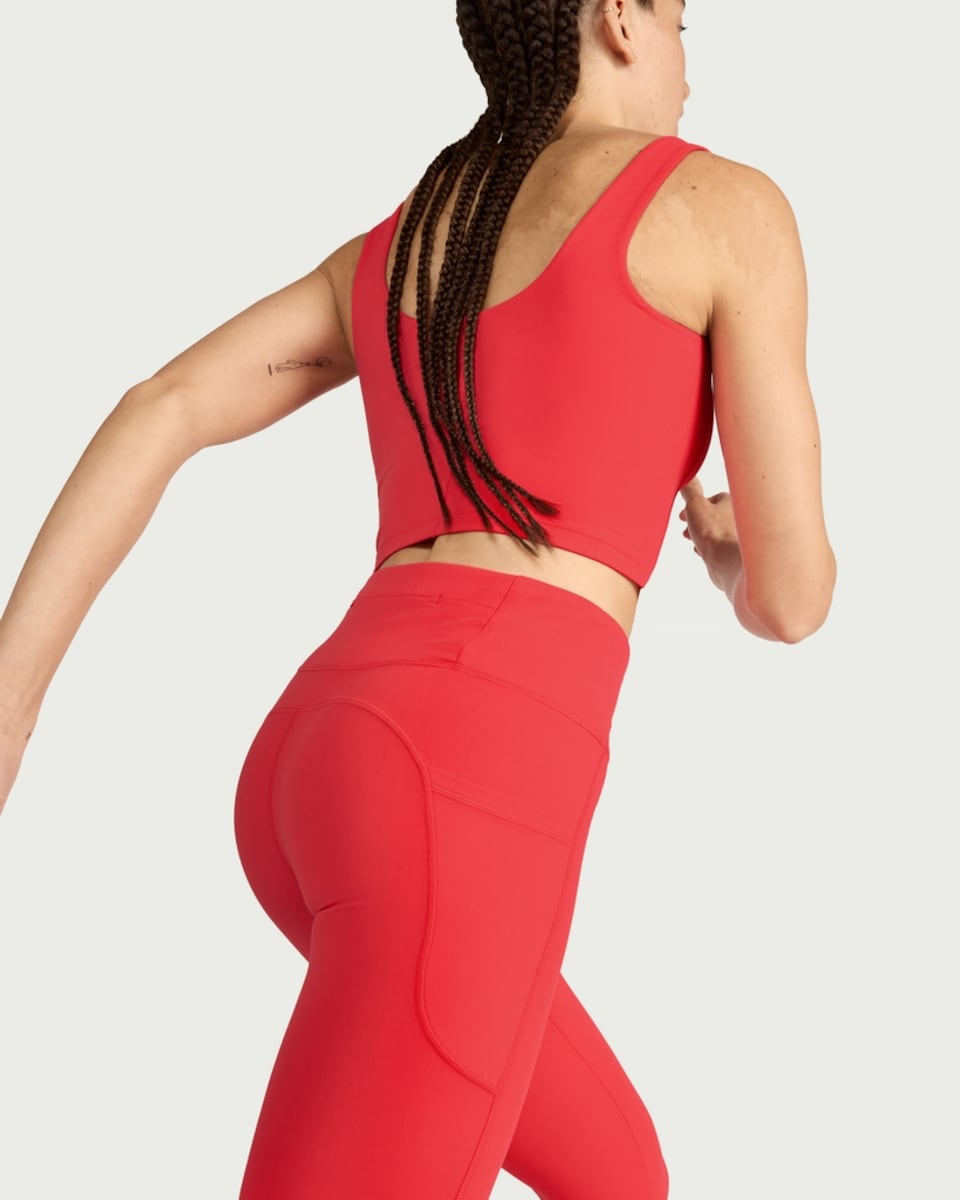 image 1 of F&F Active ULTRAMOVE High Waisted Pocket Leggings in Red