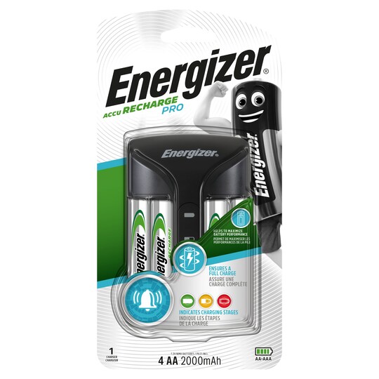 Energizer Pro Charger with 4 AA rechargeable Batteries included Tesco
