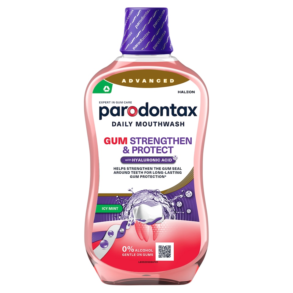 Parodontax Gum Strengthen & Protect Icy Mint Alcohol-Free Fluoride Mouthwash 500 ml