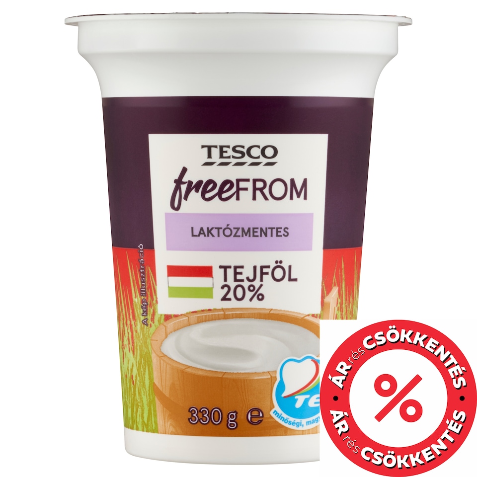 Tesco Free From laktózmentes tejföl 20% 330 g
