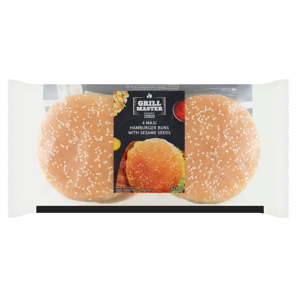 Tesco Grill Master Hamburgerové bulky se sezamovými semeny 4 x 82g (328g)