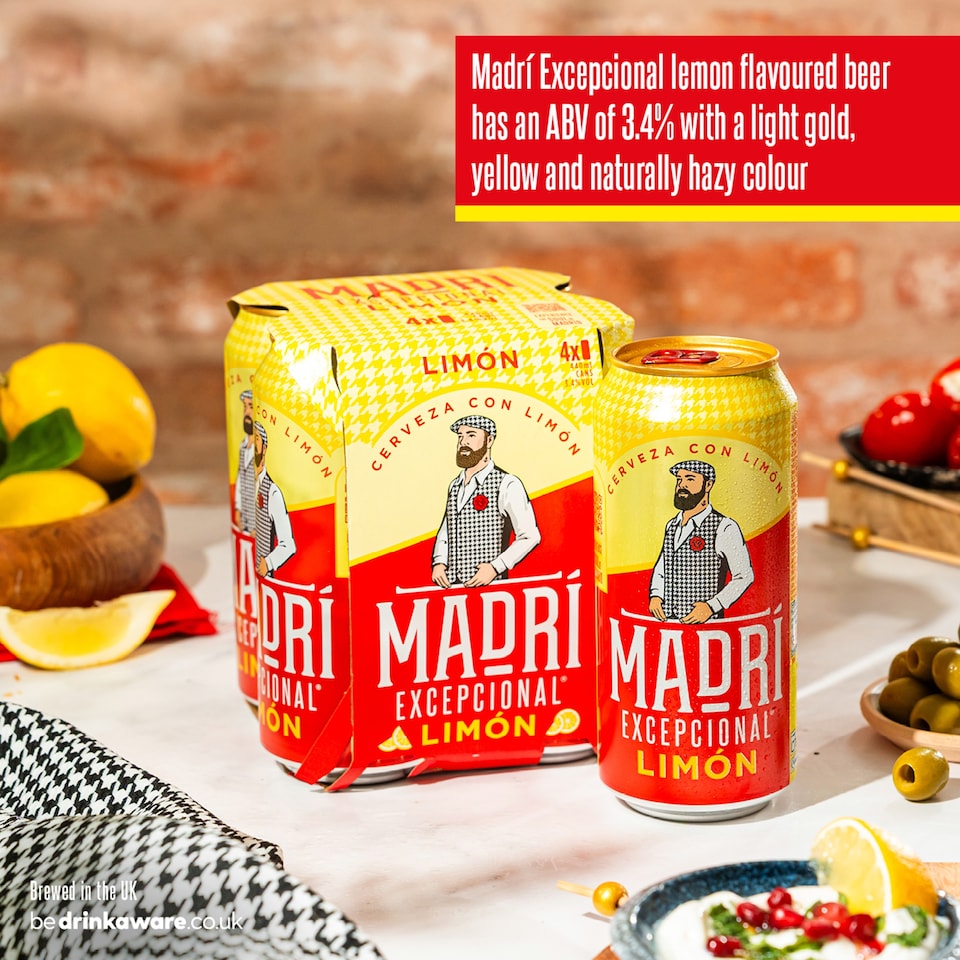 image 1 of Madri Excepcional Limon Beer 4 x 440ml