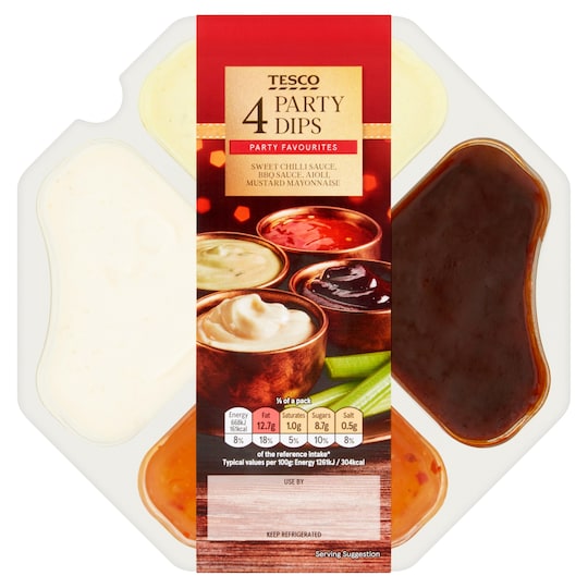 Tesco 4 Party Dips 428g Tesco Groceries