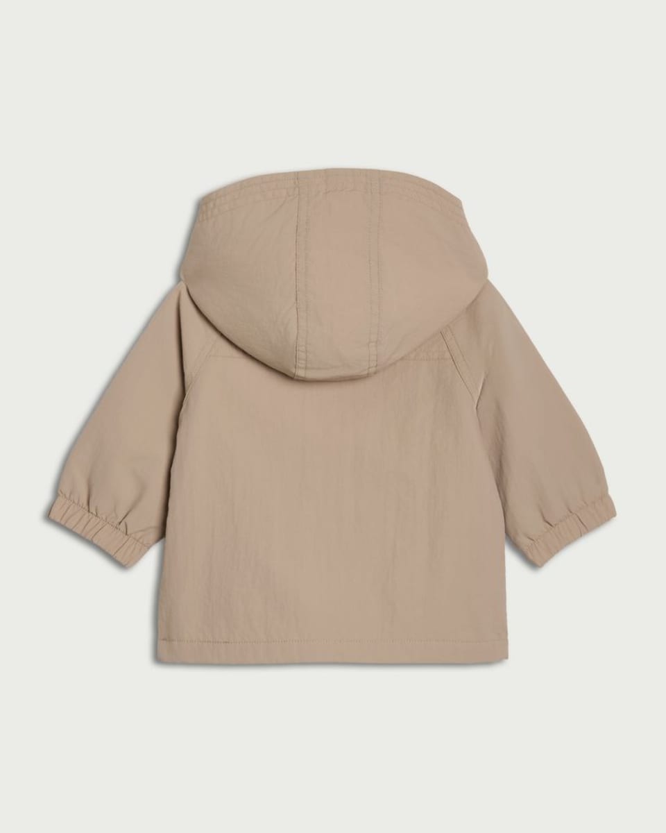 image 1 of F&F Baby Shower Resistant Hooded Raincoat in Stone