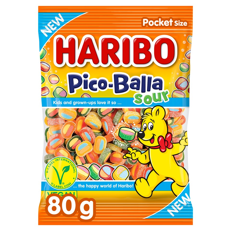Haribo Pico-Balla kyslé želé s ovocnými príchuťami 80 g