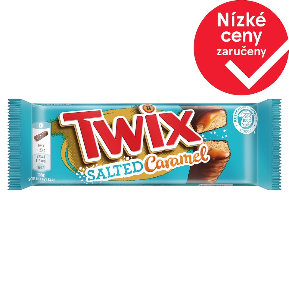 Twix Sušenka s karamelem máčená v mléčné čokoládě 2 x 23g (46g)