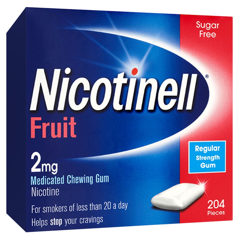 Nicotinell Stop Smoking Aid 2mg Medicated Chewing Gum - Fruit 204s
