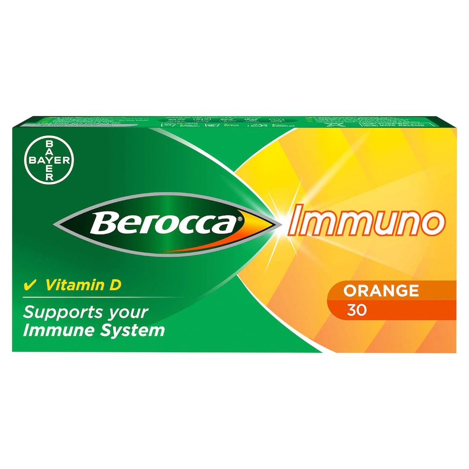 image 1 of Berocca Immuno Vitamin D Tablets, Orange Flavoured, Sugar Free 30s