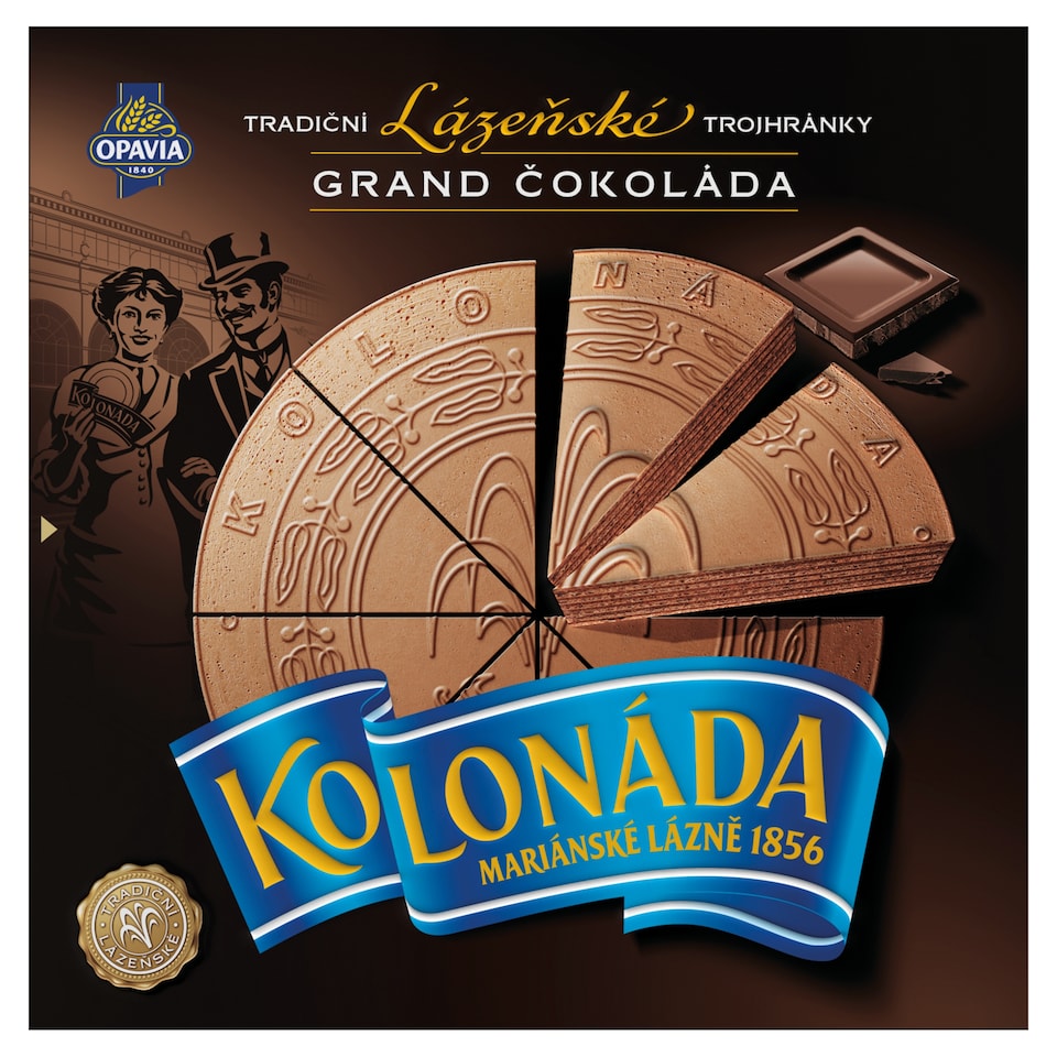 Opavia lázeňské oplatky Kolonáda Trojhránky Grand čokoláda 200g