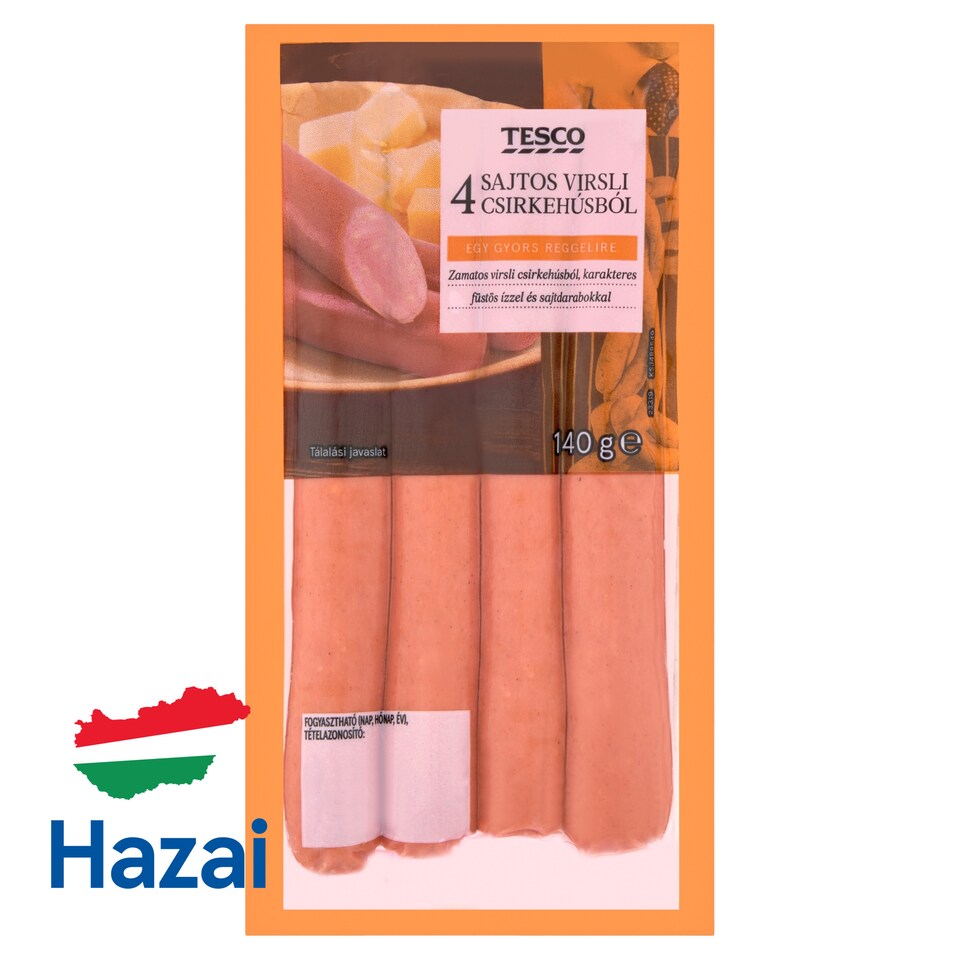 Tesco Chicken Sausages with Cheese 4 pcs 140 g