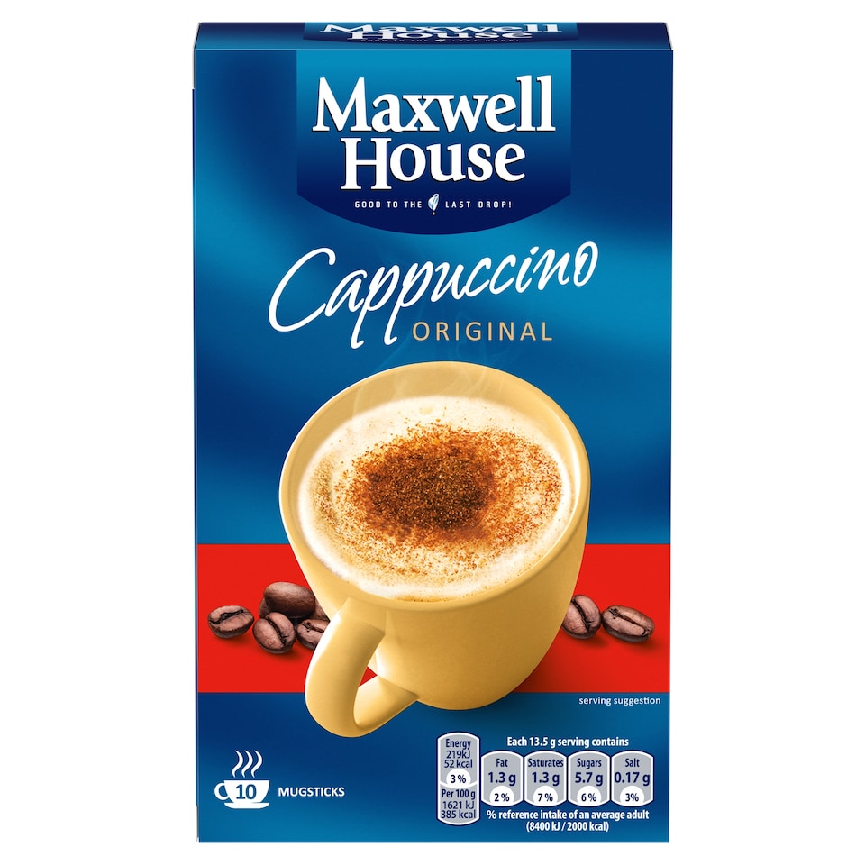 Maxwell House Cappuccino 10 Sachets 135G