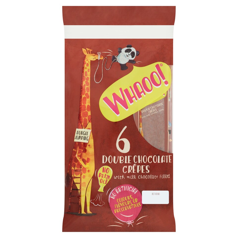 Whaoo 6 Double Chocolate Filled Crepes 192G Tesco Groceries