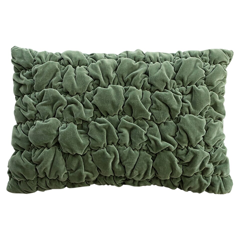 F&F Home Thyme Green Quilted Velvet vankúš 40 x 60 cm