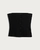 image 4 of F&F Ponte Button Front Bandeau Top in Black