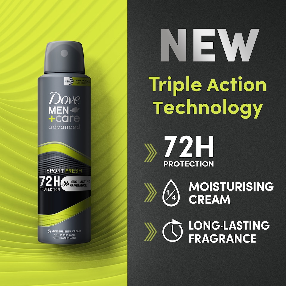 image 1 of Dove Men+Care Sport Fresh 72h Antiperspirant Deodorant 150ml