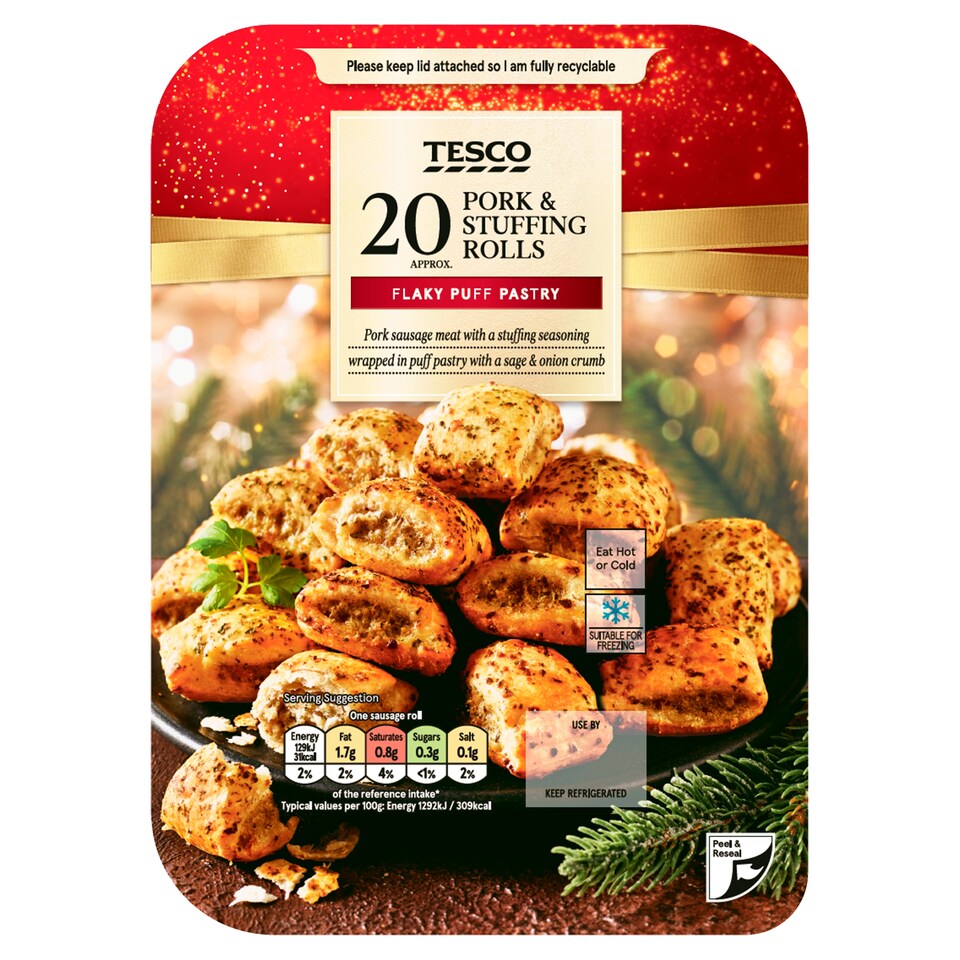 Tesco 20 Pork & Stuffing Rolls 200G