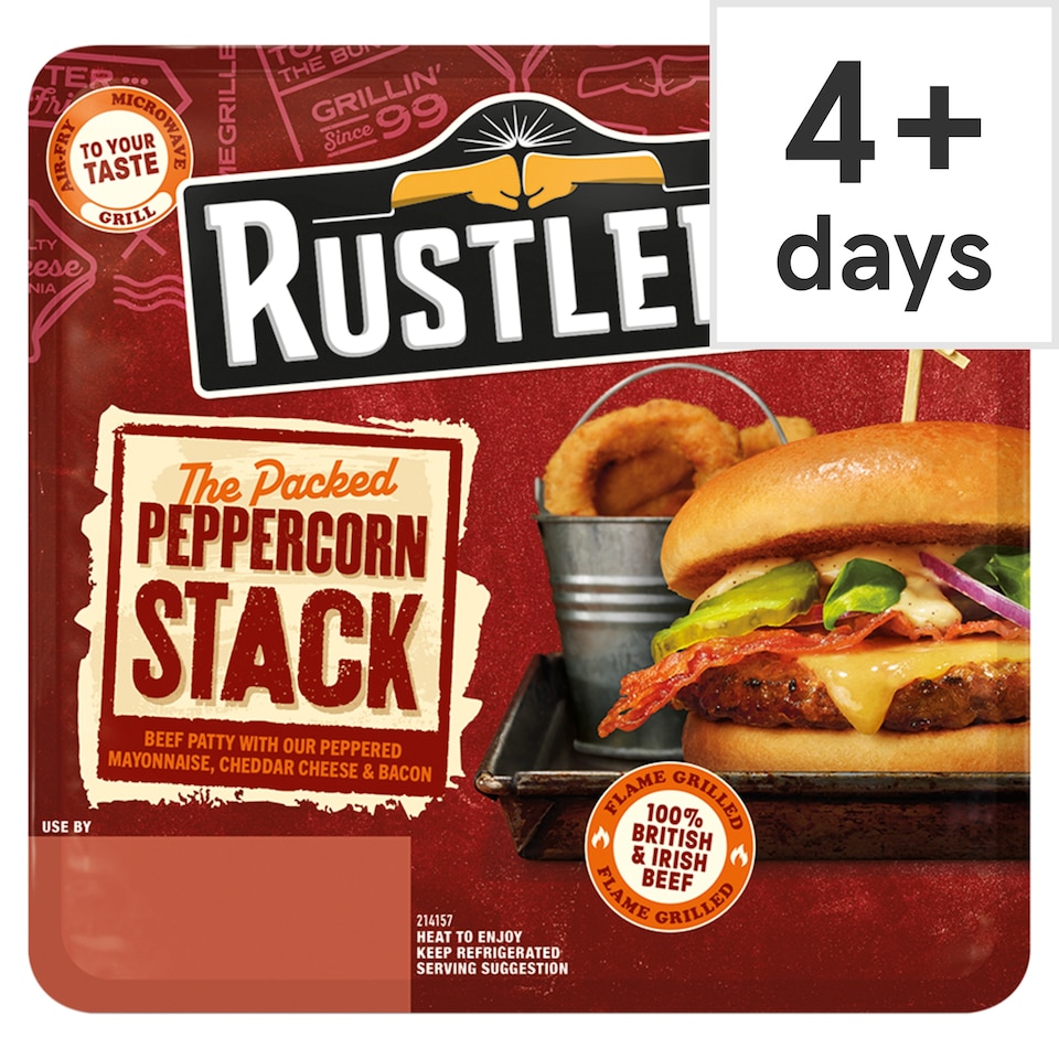 Rustlers The Packed Peppercorn Stack Burger 174g