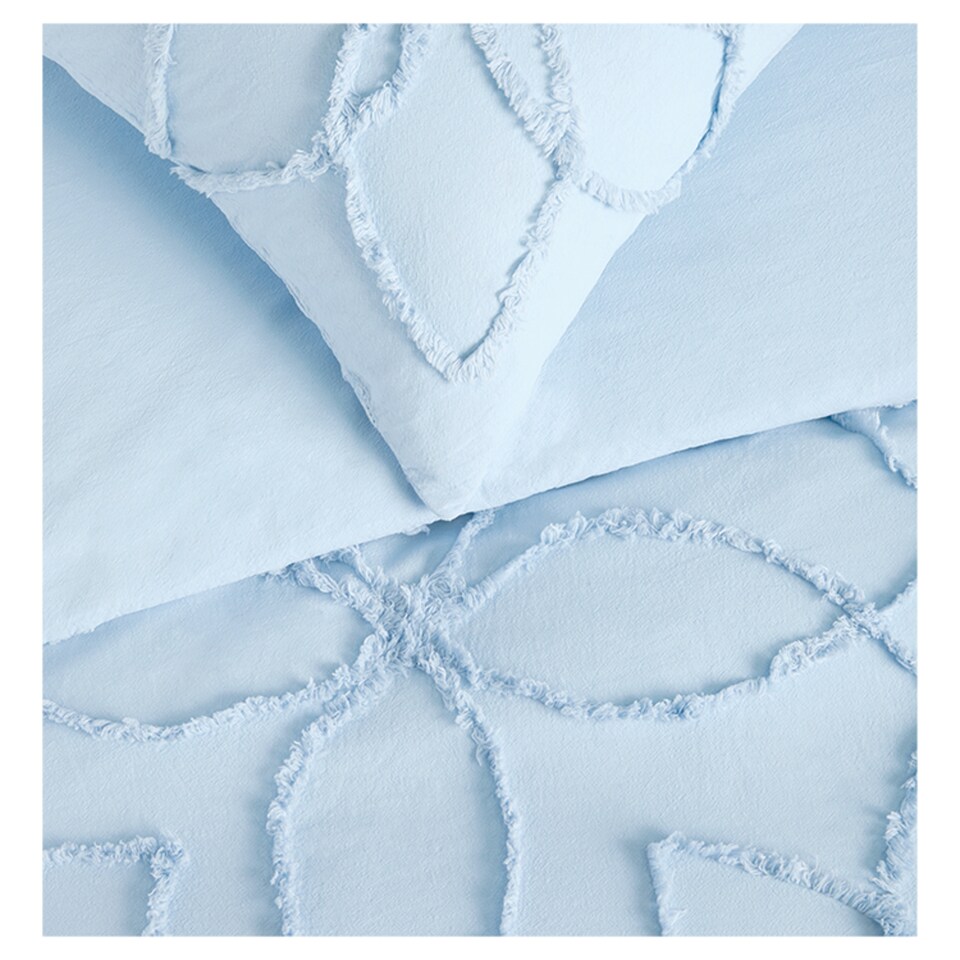 image 1 of Fox & Ivy Washed Cotton Tufted Duvet Set Double