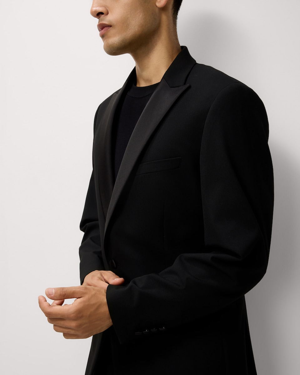 image 1 of F&F Tailored Fit Formal Tuxedo Jacket in Black