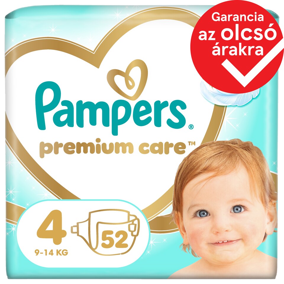 image 1 of Pampers Premium Care Size 4, 52 Nappies, 9kg-14kg