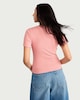 image 3 of F&F Cotton Rich Lettuce Hem T-Shirt in Pink