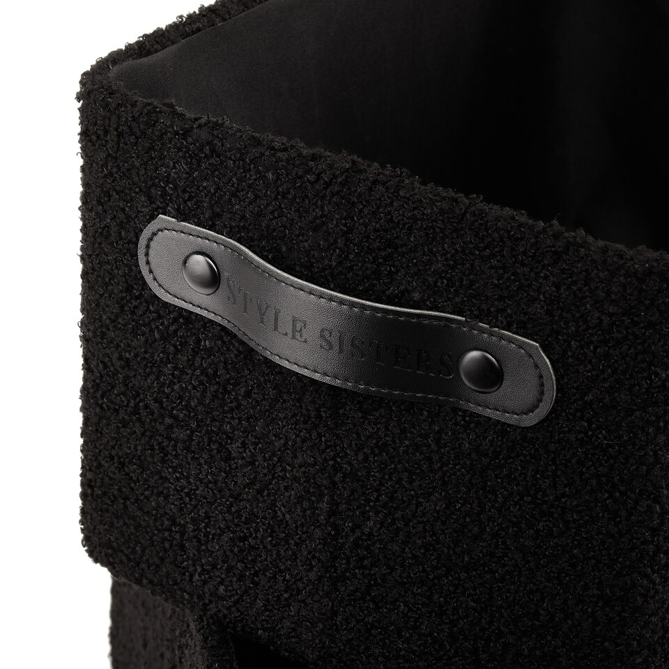 image 1 of Style Sisters Boucle Storage Boxes Set of 2