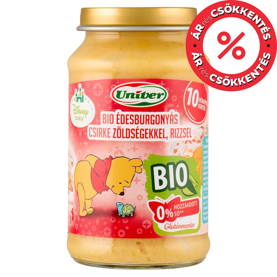 Univer Disney Baby bio édesburgonyás csirke zöldségekkel, rizzsel bébiétel 10 hónapos kortól 220 g  1. kép