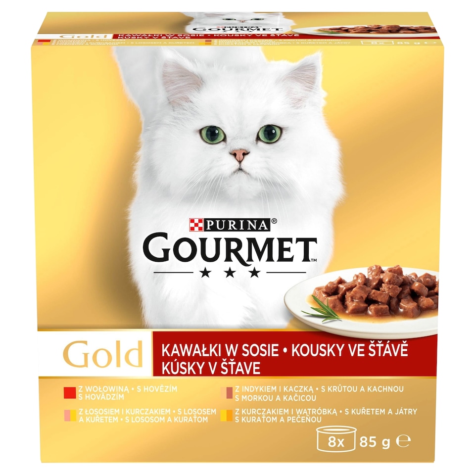 image 1 of GOURMET Gold Multipack Pieces in Juice 8 x 85 g