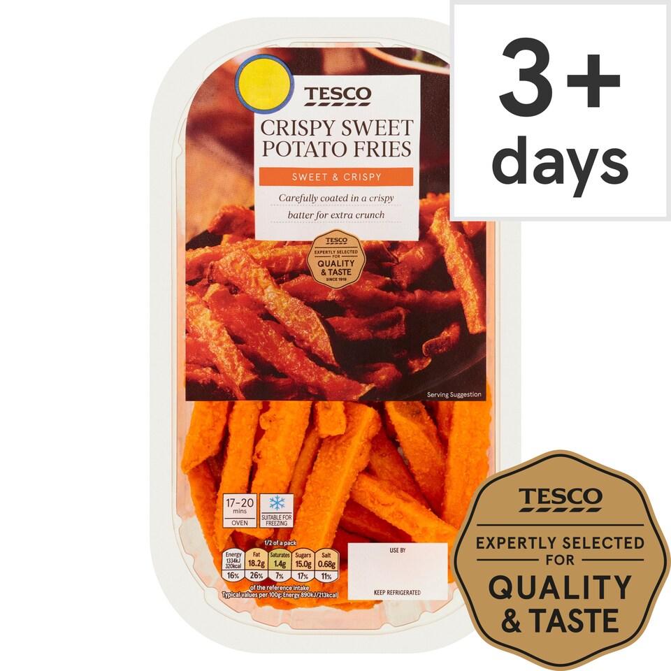 Tesco Crispy Sweet Potato Fries 300G Tesco Groceries
