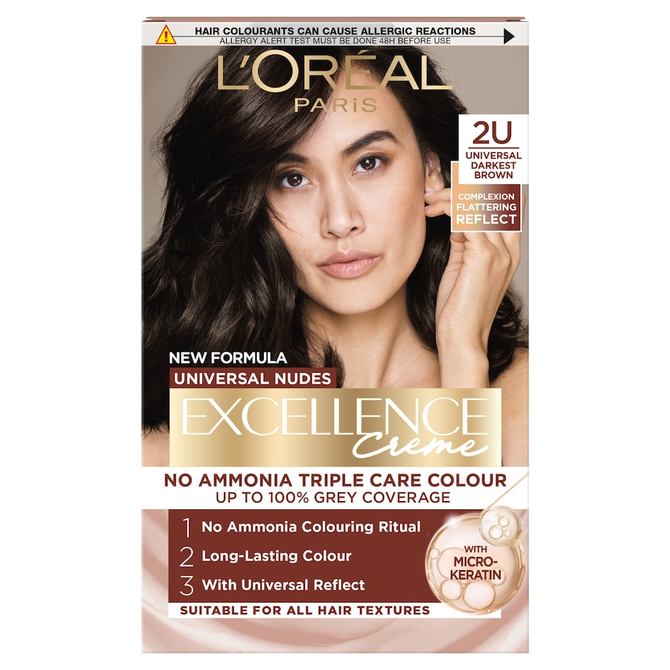 image 1 of L'Oreal Paris Excellence Nudes Universal 2U Darkest Brown Permanent Hair Dye