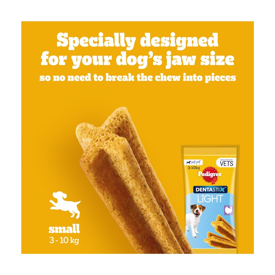 image 1 of PEDIGREE DentaStix Light Daily Dental Chews Small Dog 7 Sticks 58g