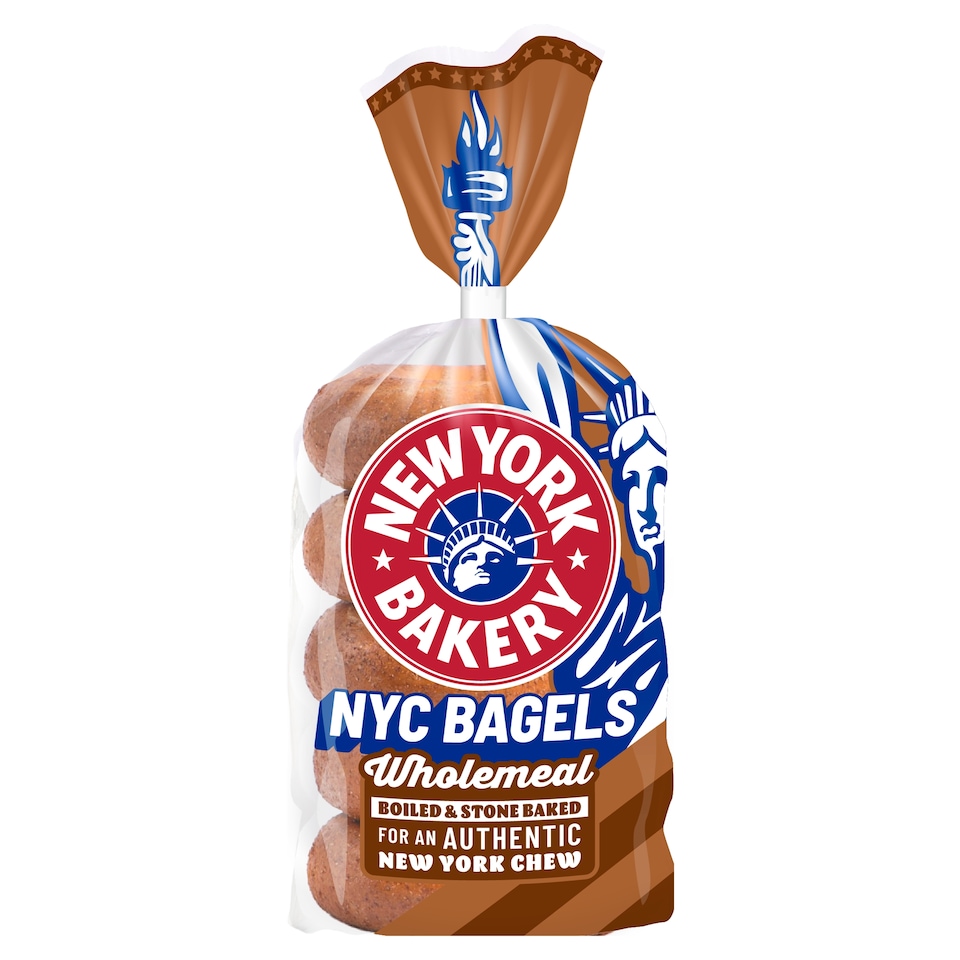 image 1 of New York Bakery Co Wholemeal Bagels 5 Pack