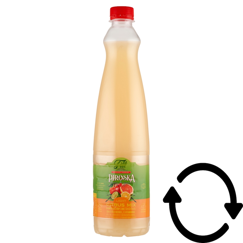 Piroska Fitt Light Citrus Mix Fruit Syrup with Lime Flavour, Sweeteners and Vitamin C 0,7 l