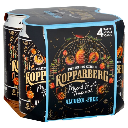 Kopparberg Mixed Fruit Tropical Alcohol Free 4X330ml Tesco Groceries
